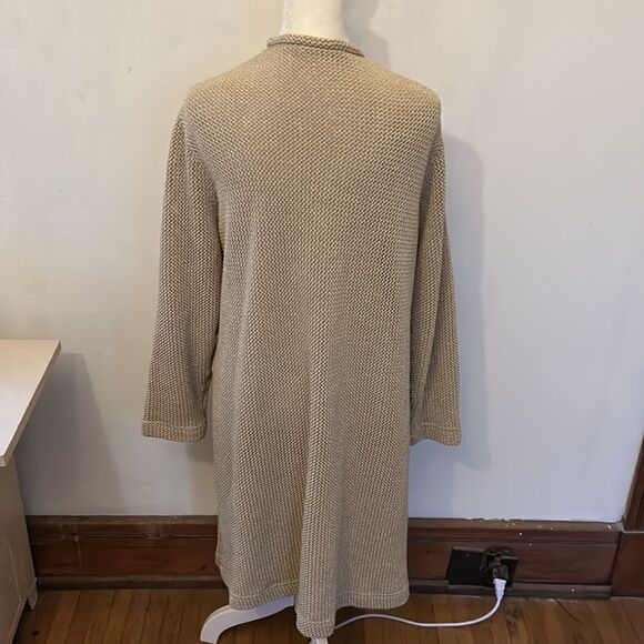 Signature Weekend tan long open long sleeve cardigan with one button Size L - Picture 8 of 11